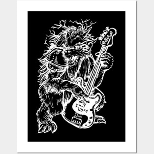 SEEMBO Beast Playing Guitar Guitarist Musician Music Band Posters and Art